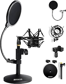 Amazon | ROTKUEIEE 卓上マイクスタンド&ショックマウント&ポップ Amazon | ROTKUEIEE 卓上マイクスタンド&ショックマウント&ポップ